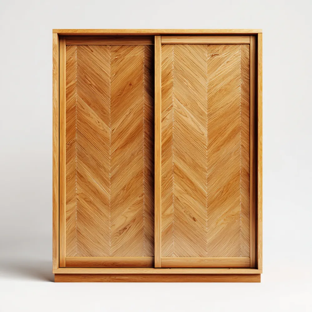 Schrank mit Schiebetüren aus Eichenholz