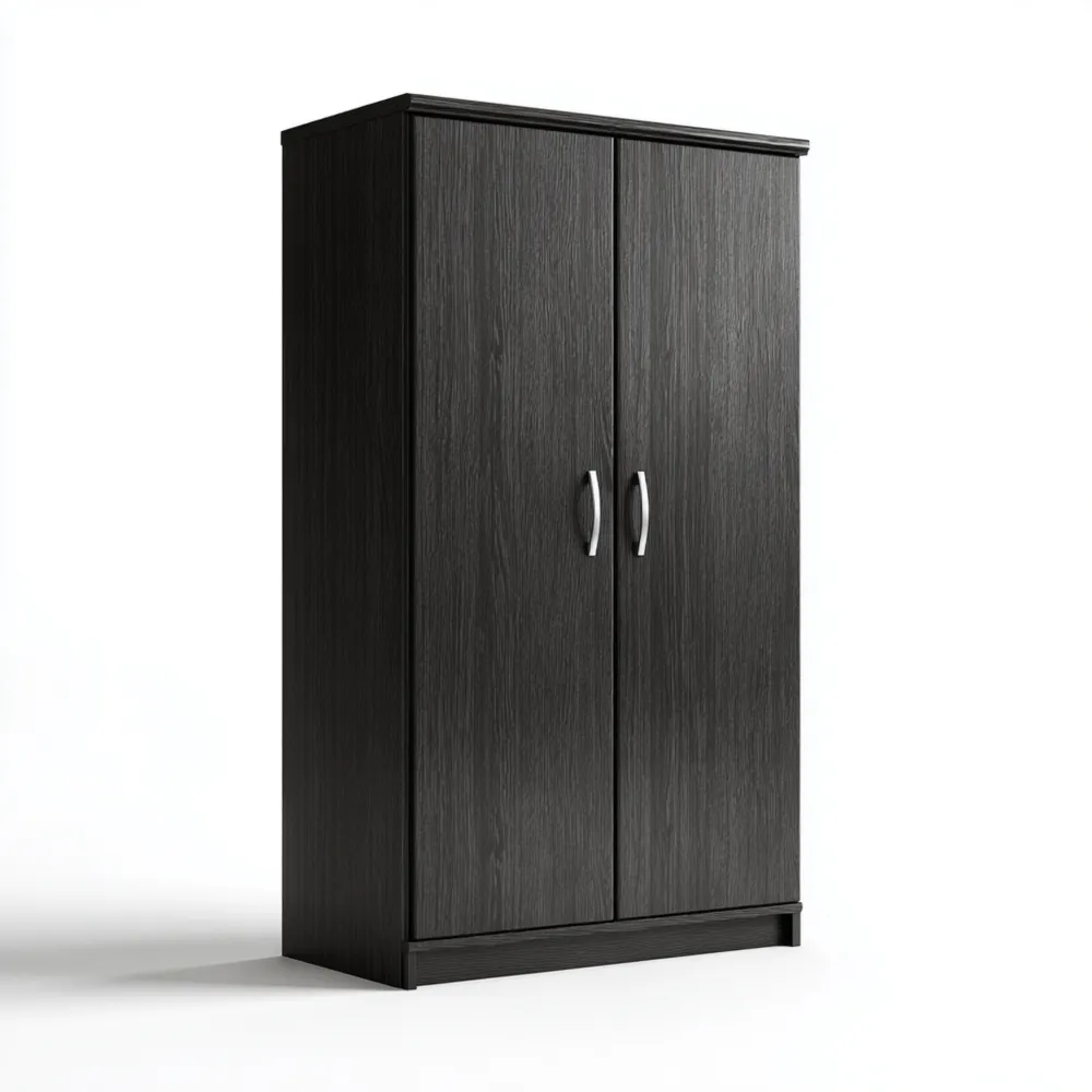 Kleiderschrank Holz 180x80x50 cm - Schwarz