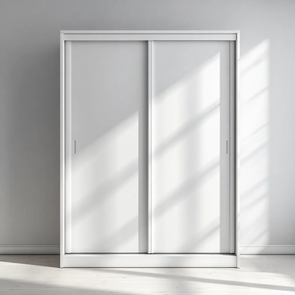 MDF Kleiderschrank mit Schiebetür 200x220x60 cm - Weiß