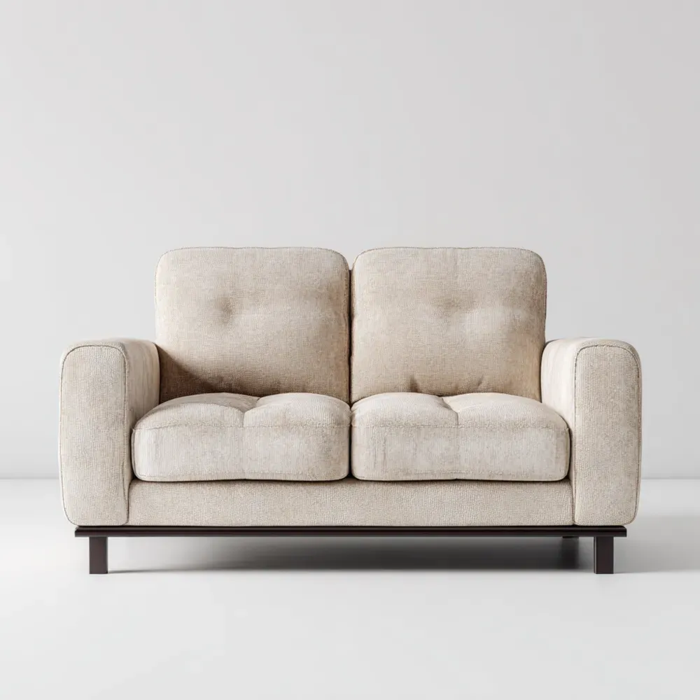 Zweisitzer Sofa Beige Stoff 150x85x90 cm