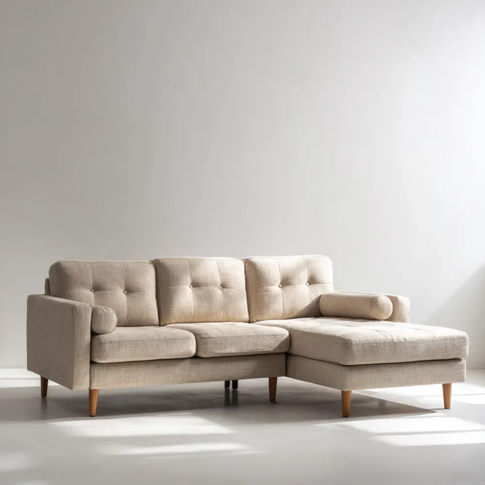 Ecksofa Stoff 250x150x85 cm - Beige