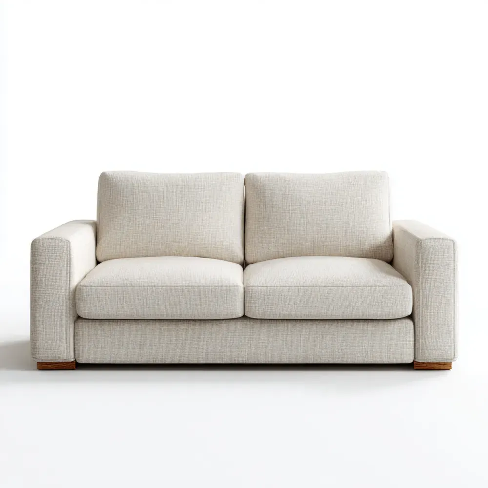 Zweisitzer Sofa aus Polyestergewebe – Creme
