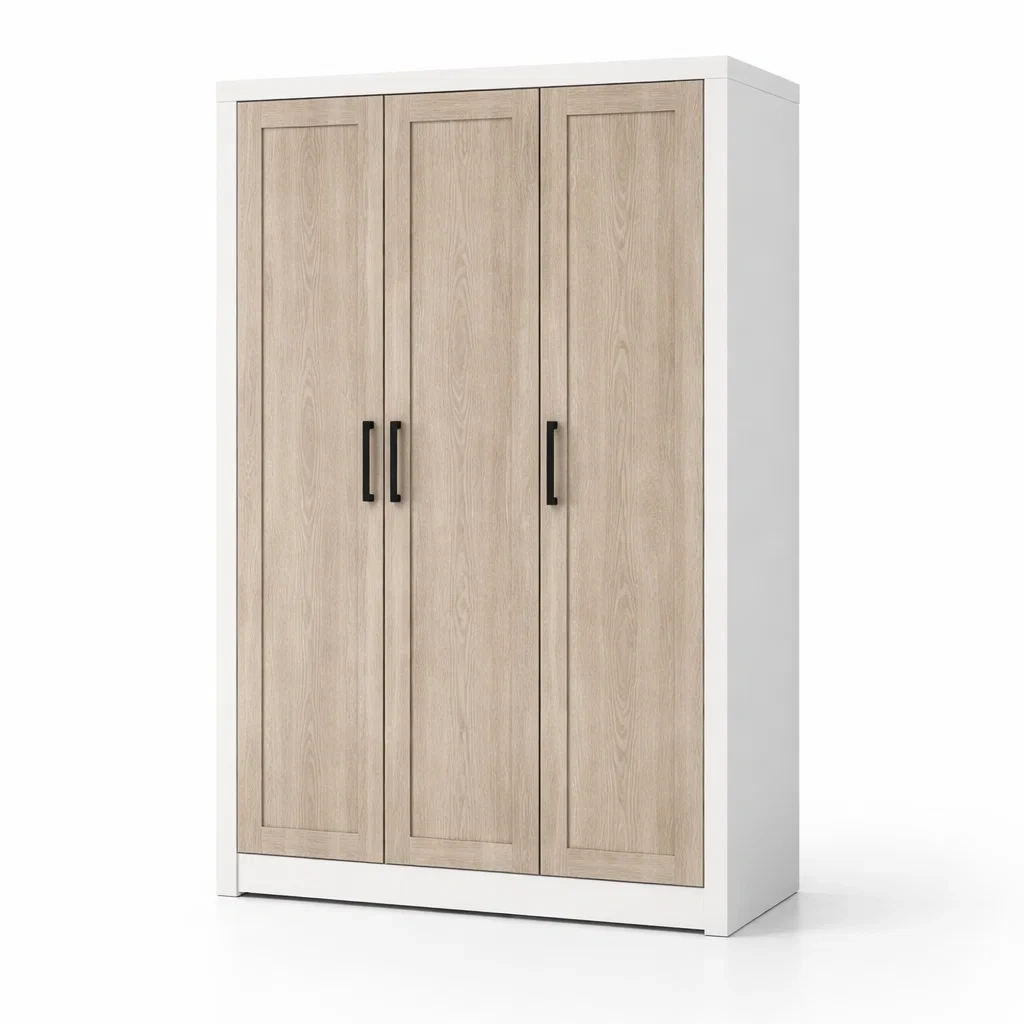 Armoire en bois armoire avec portes effet bois-Nestblissful