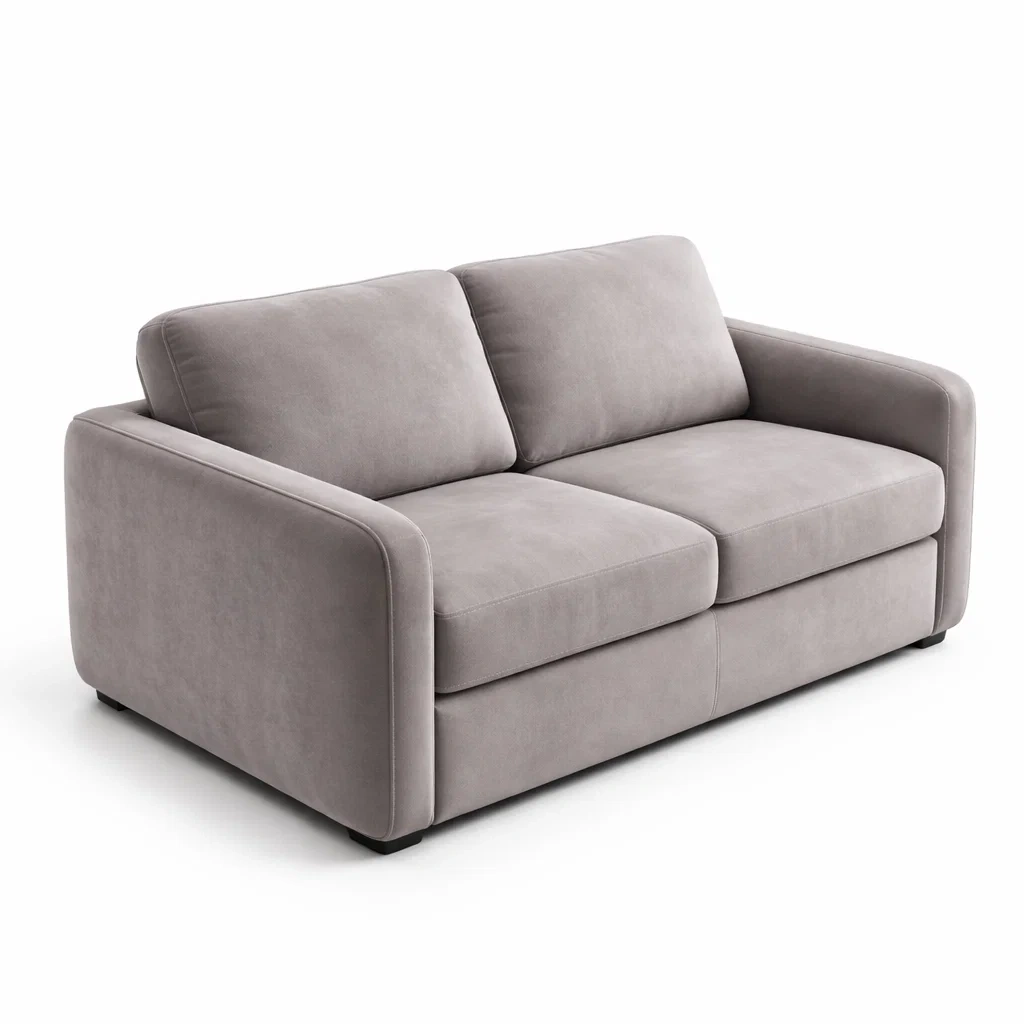 Canapé 2 places en tissu gris 160x90x85 cm-Decorscapehub