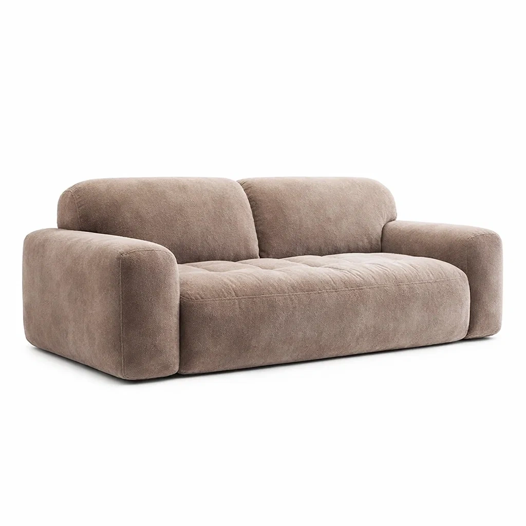 Canapé 3 places en polyester marron-Decorscapehub