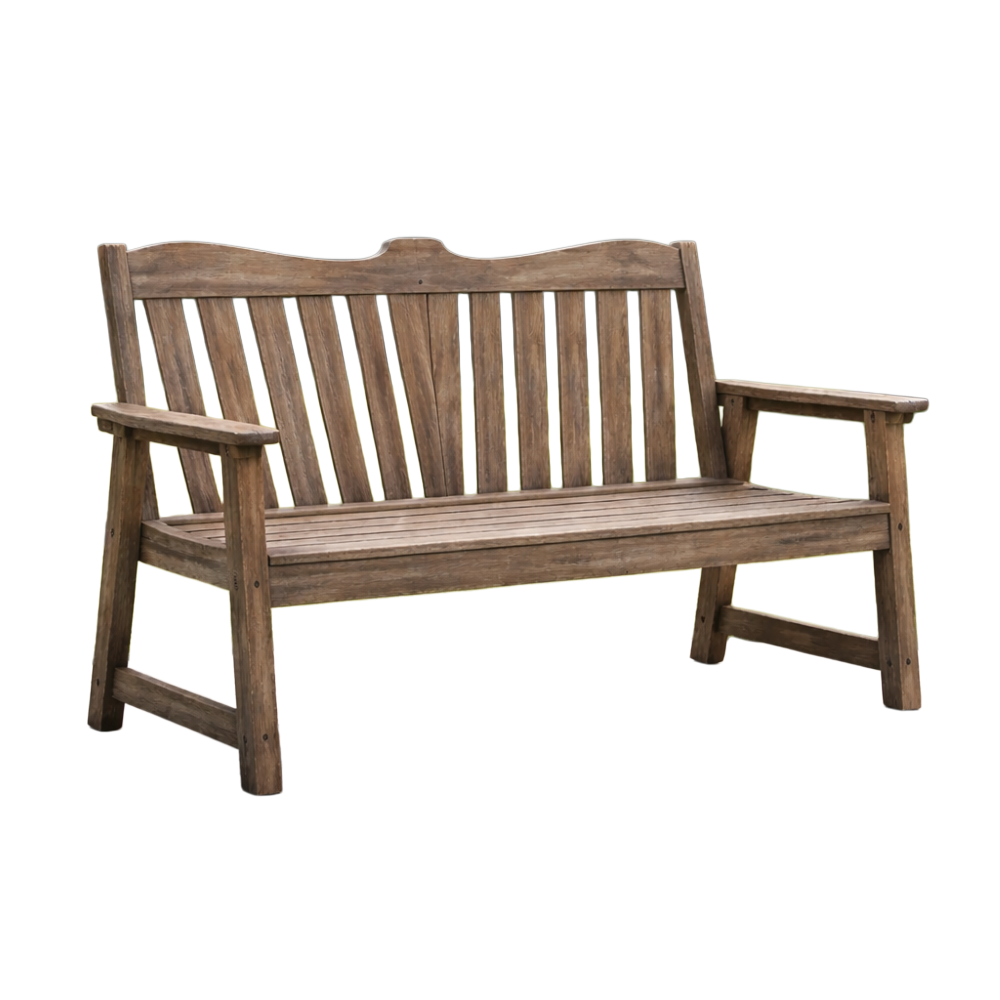 Banc de jardin en teck marron 2 places-furniatelier