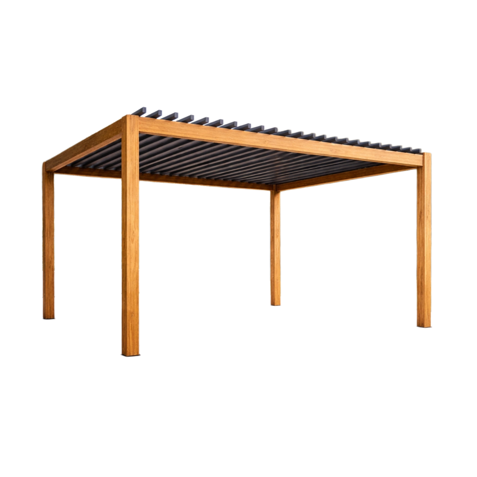 Pergola en bois et aluminium gris 400x300x250 cm-nestkingdom