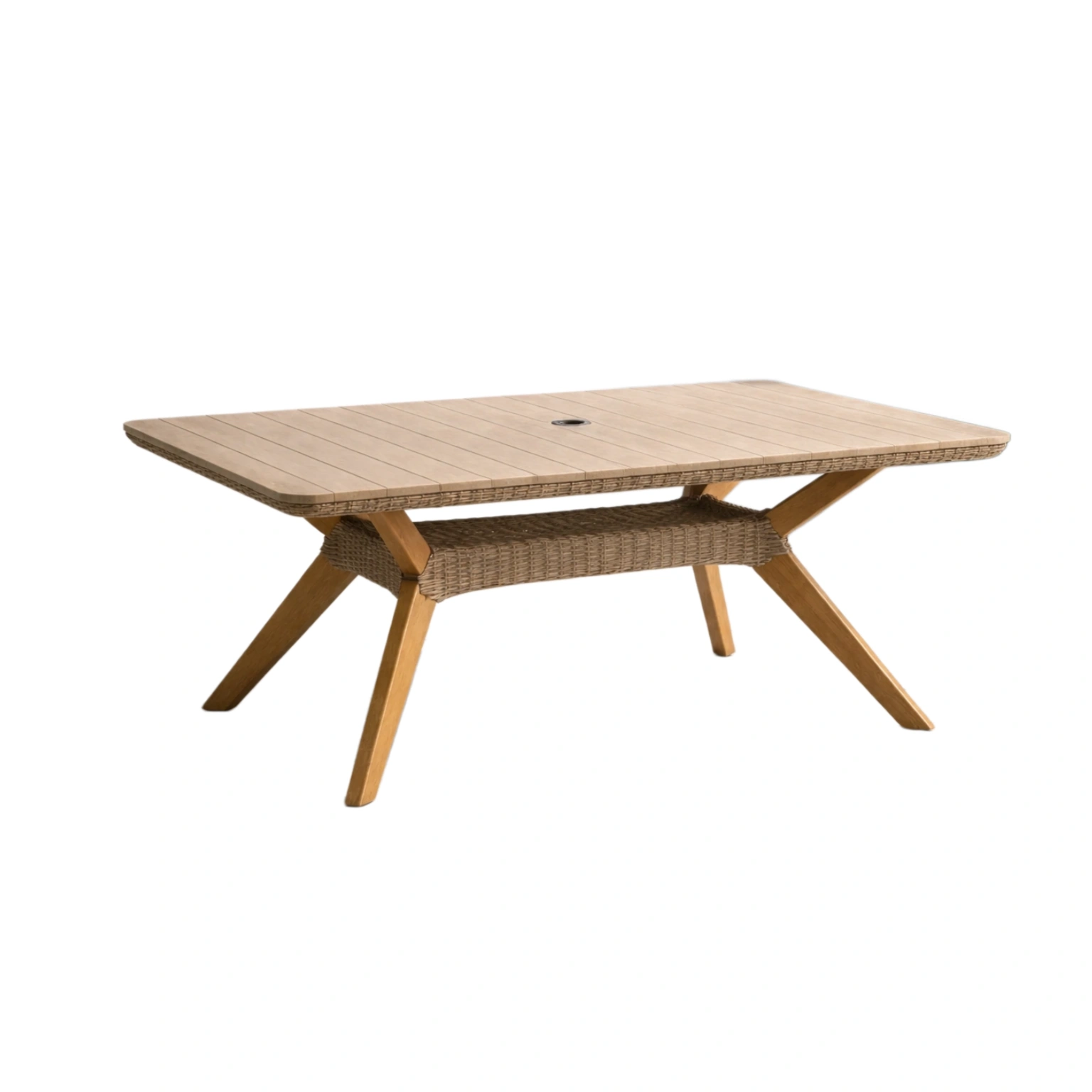Table en bois et rotin-nestkingdom