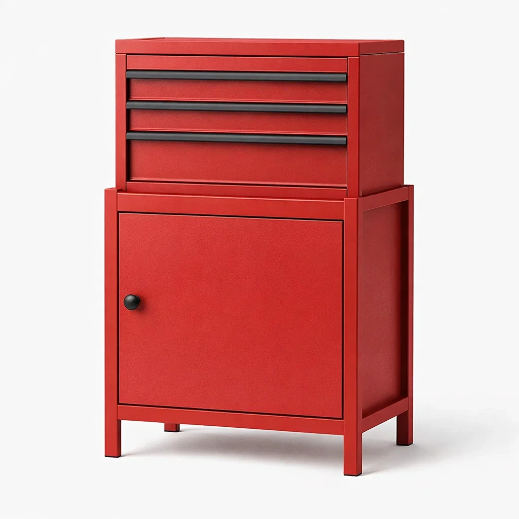 Werkzeugschrank mit schubladen metall rot mit tür-homvilla