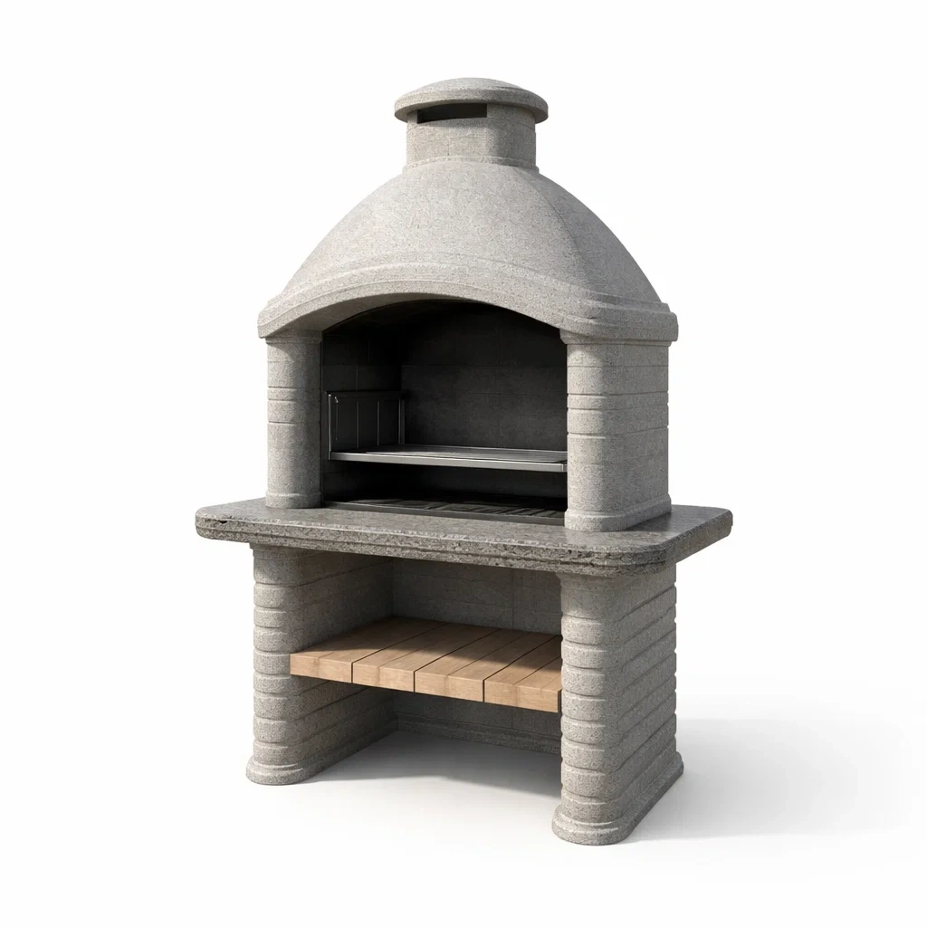 Grill beton grau 110 x 65 x 200 cm-homvilla