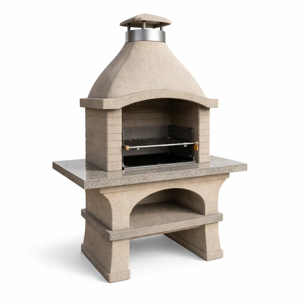 Grill beton beige 125 x 70 x 210 cm-homvilla