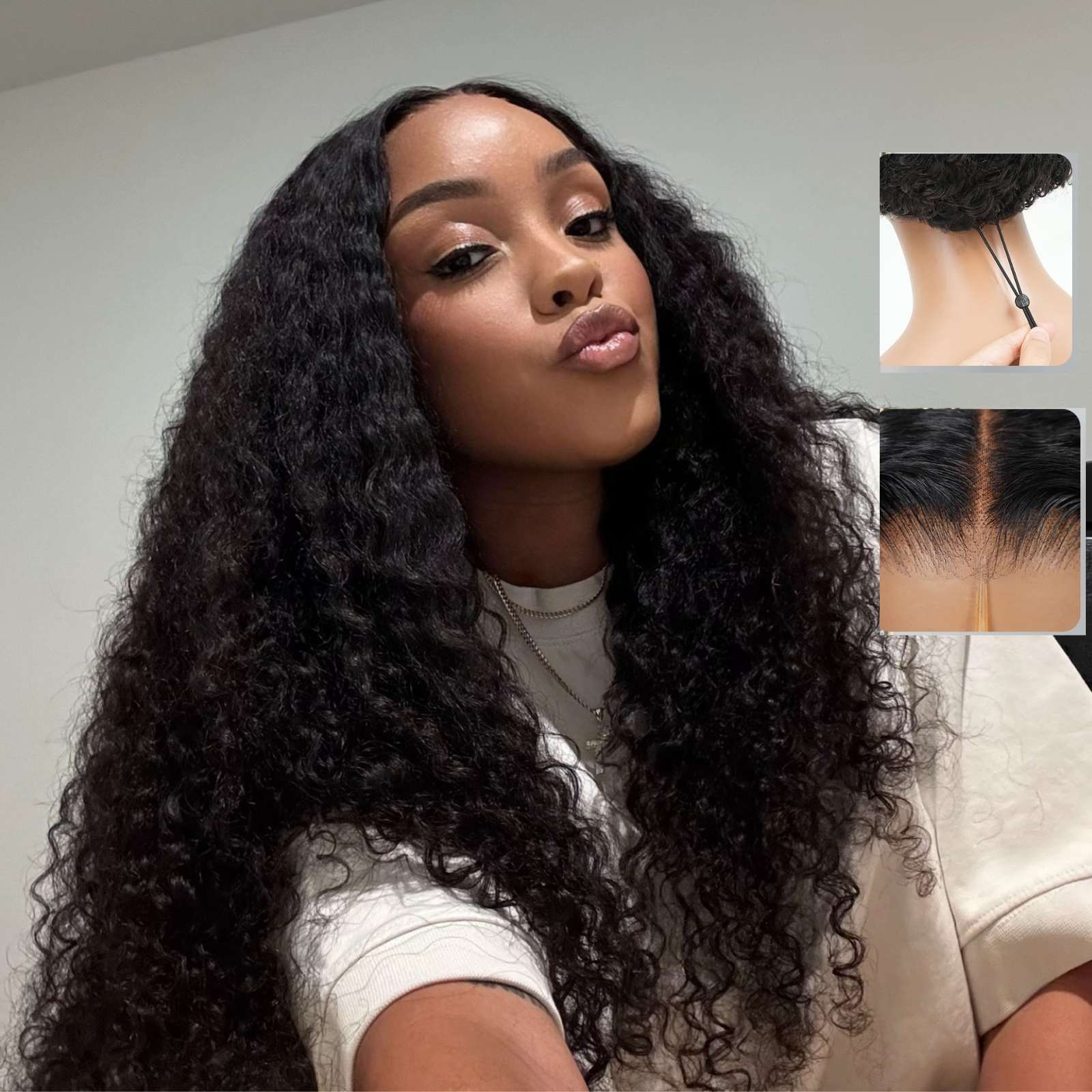 [Trippy] 5x5 Pre Cut HD Front Lace Wig 22-30 Inch #1B Burmese Curly Must-Have style Glueless Human Hair