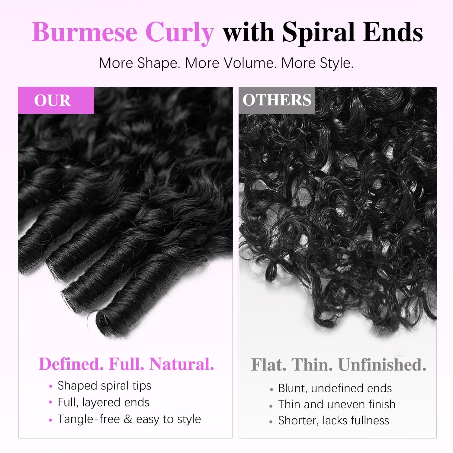 [Trippy] 5x5 Pre Cut HD Front Lace Wig 22-30 Inch #1B Burmese Curly Must-Have style Glueless Human Hair