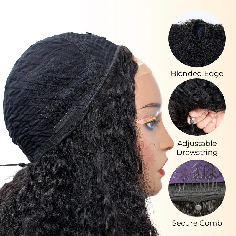 [Trippy] Burmese Curly Half Wig Quick Weave Seamless Blend Realistic Hairline Fulani Braids