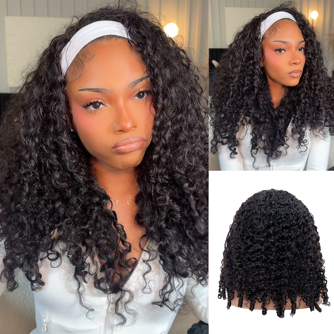 [Glueless Bundles] Burmese Curly Half Wig Quick Weave Seamless Blend Realistic Hairline Fulani Braids