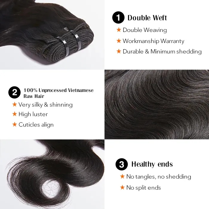 [GLUELESS BUNDLES] Budget Friendly 10A Grade Brazilian Virgin 100% Human Hair Body Wave Quick Weave Sew in/Glue in Viral Hair Bundles