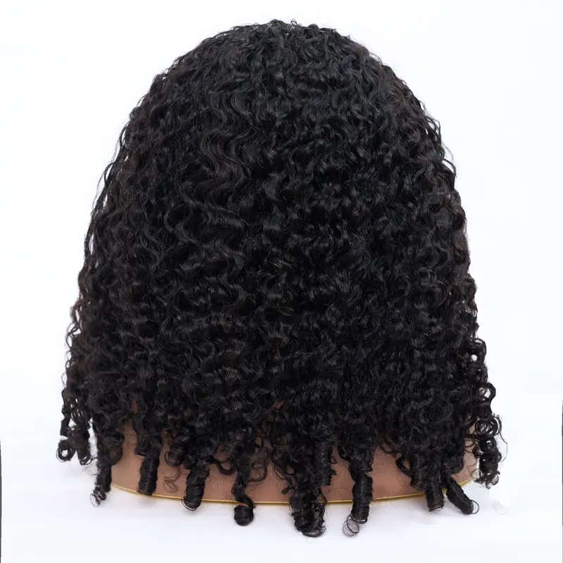 [Glueless Bundles] Burmese Curly Half Wig Quick Weave Seamless Blend Realistic Hairline Fulani Braids