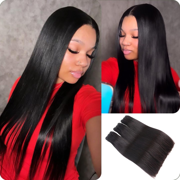 [WEQUEENS] Budget Friendly 10A Grade Brazilian Virgin 100% Human Hair Straight Quick Weave Sew in/Glue in Viral Hair Bundles