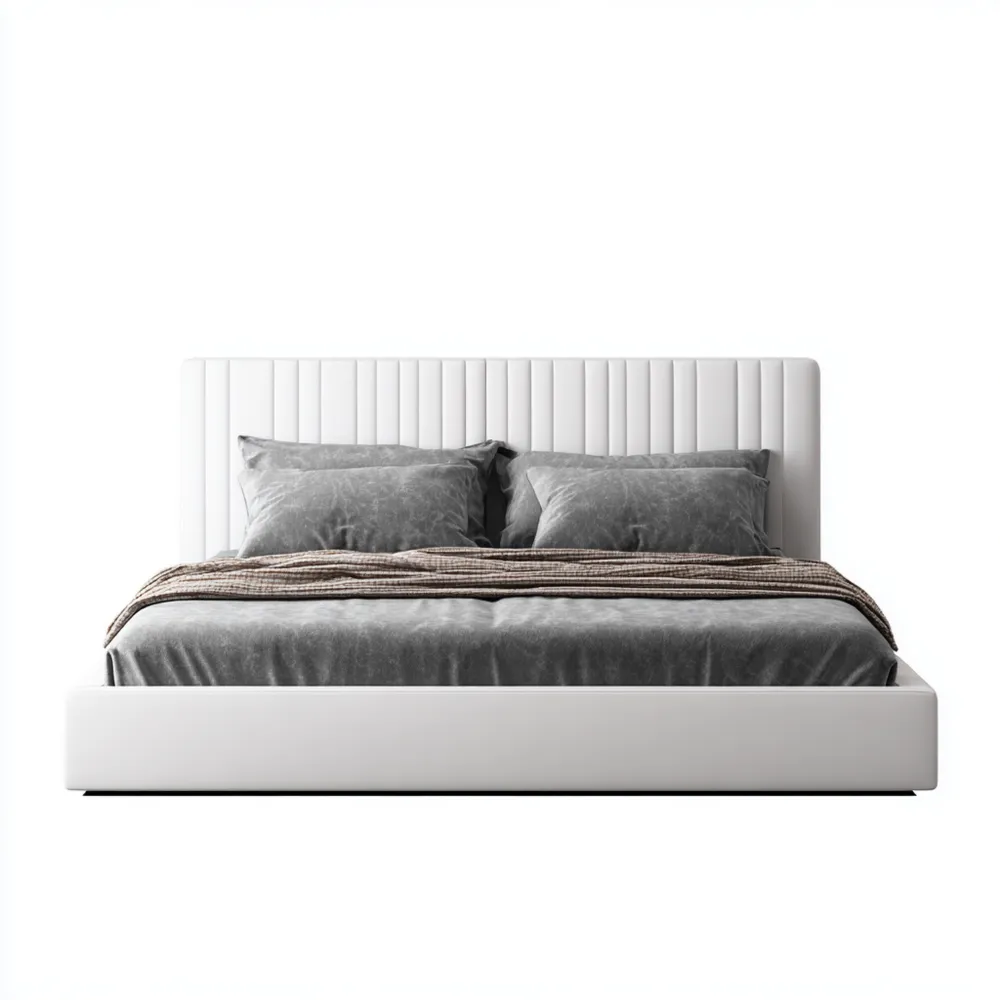 Polsterbett mit Kunstlederbezug 200x180 cm - Weiß