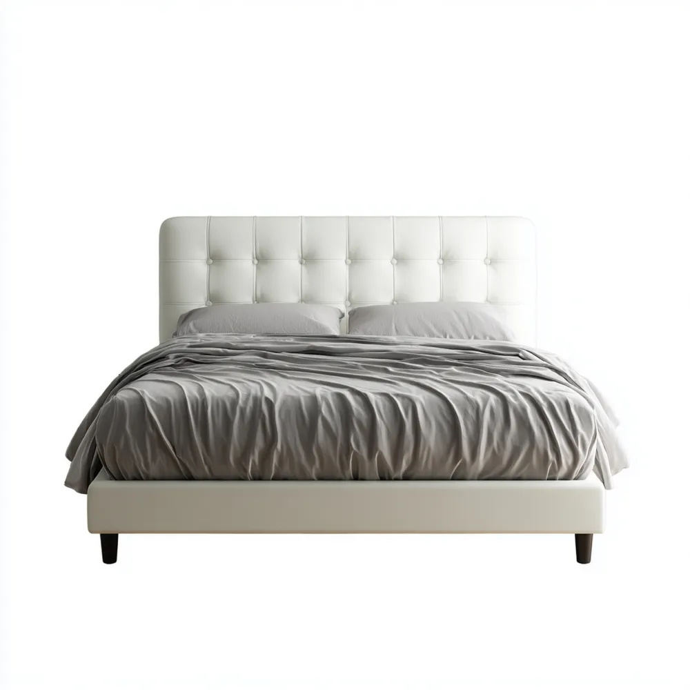 Polsterbett Kunstleder Weiß 180x200 cm