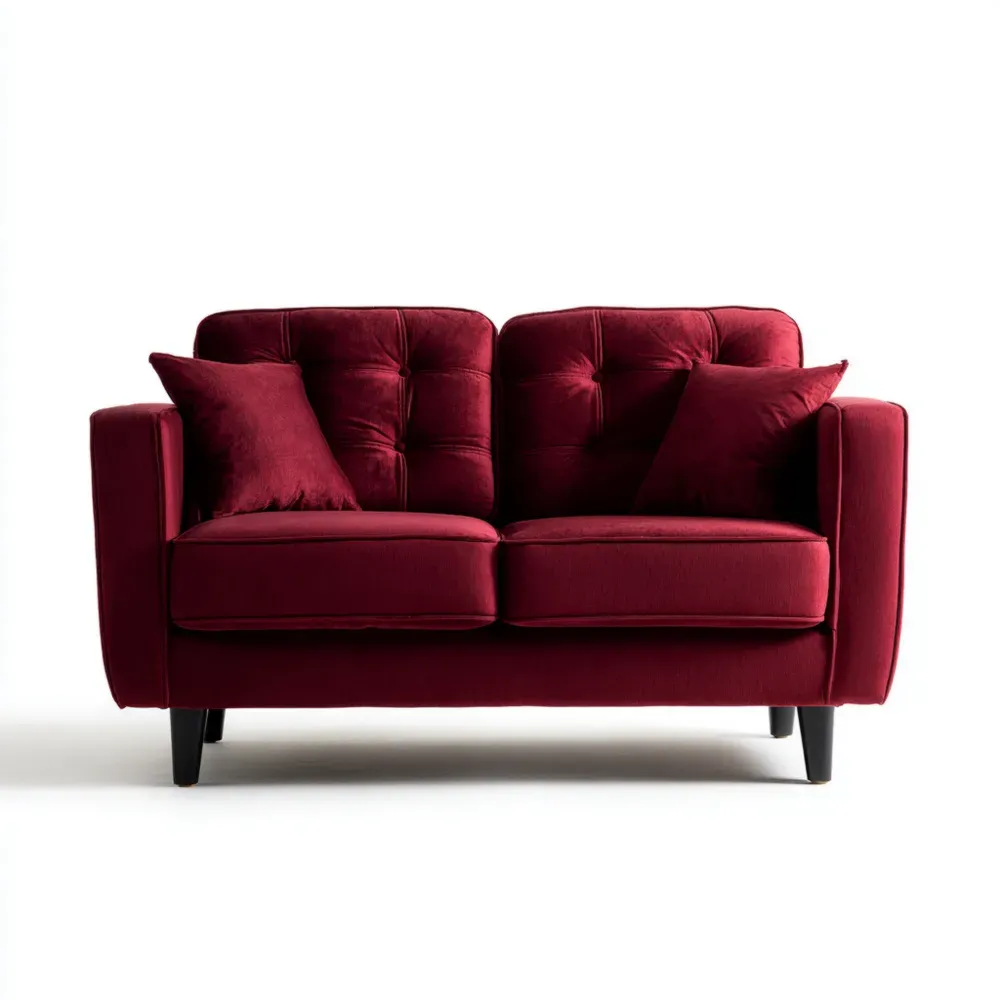 Zweisitzer-Sofa Samt 150x85x90 cm - Bordeauxrot