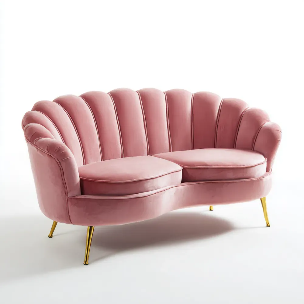 Sofa Samt Velours 150x85x78 cm - Rosa