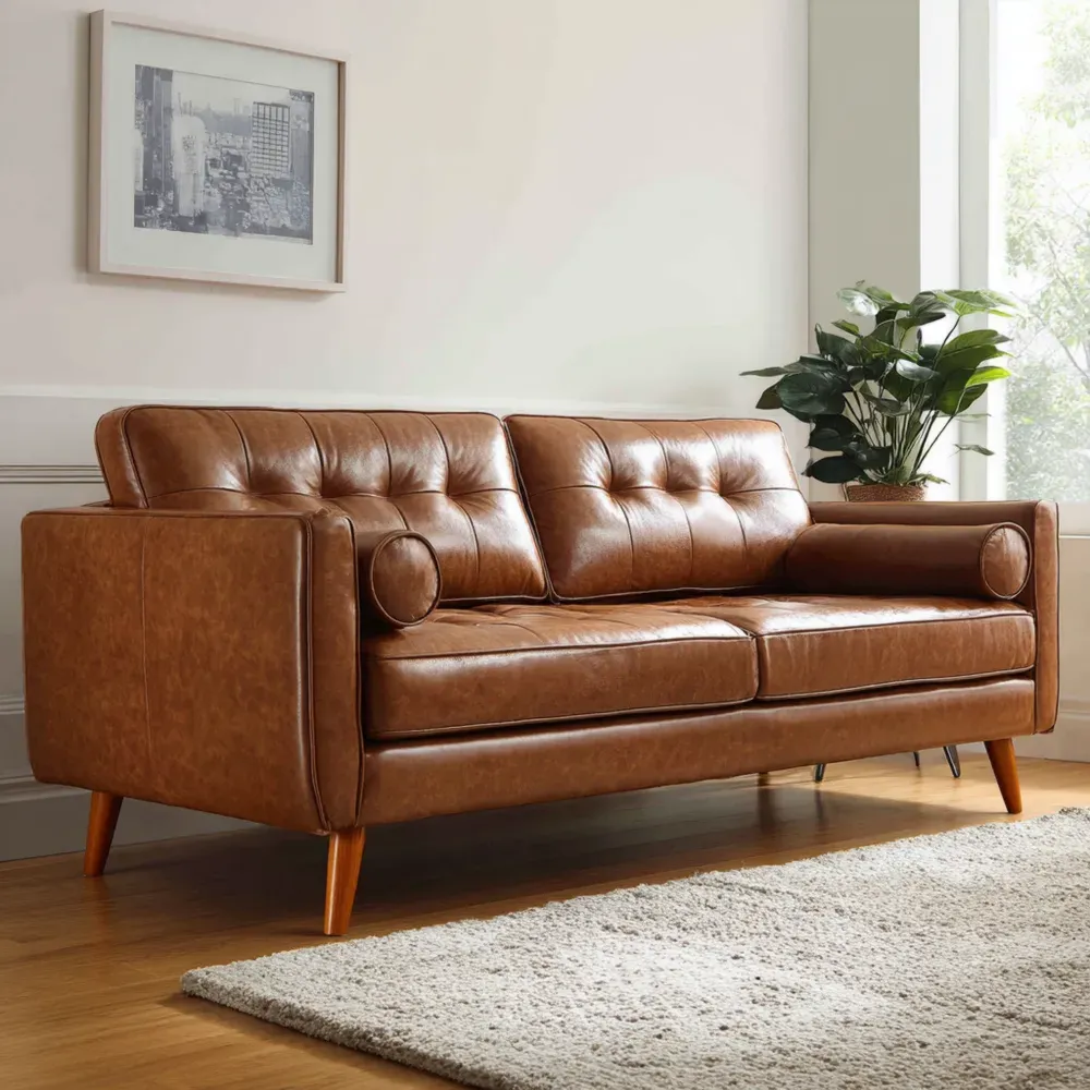 Dreisitzer Sofa aus Leder - Braun