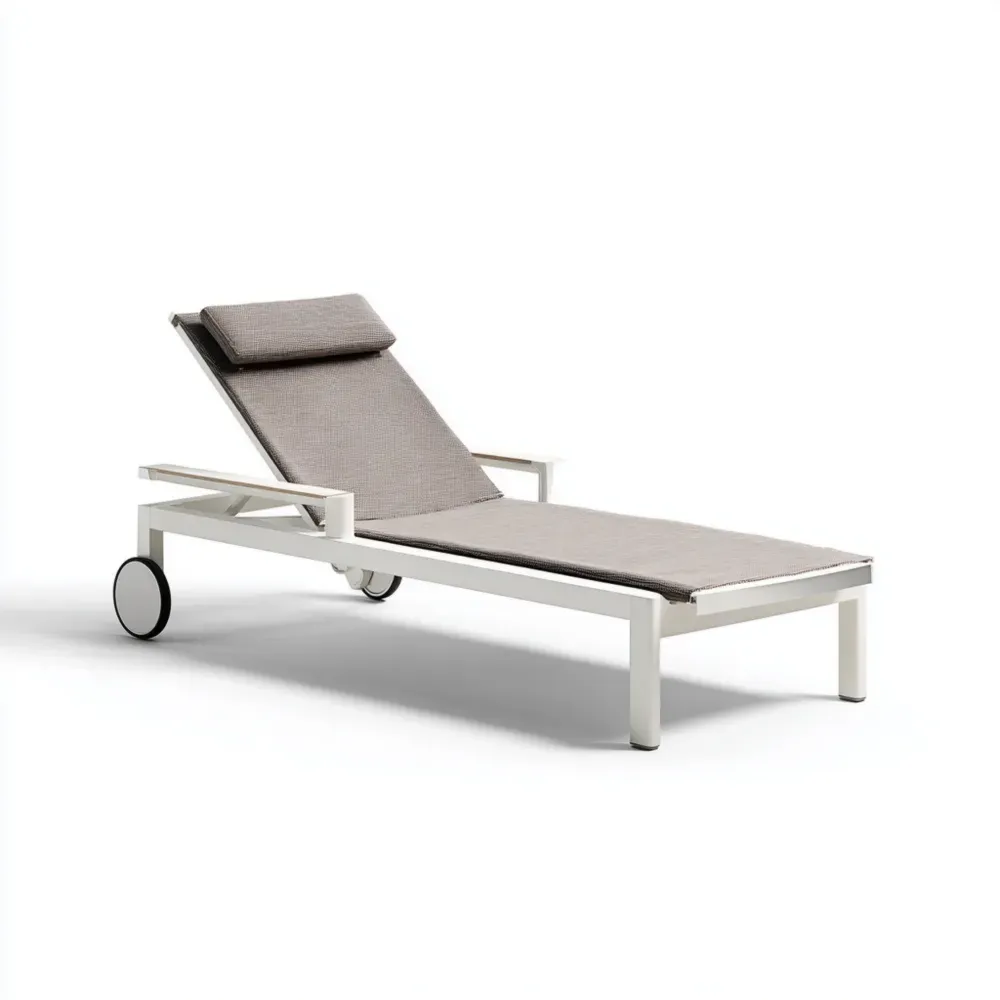 Aluminium-Liegestuhl mit Textilenbezug 200x65x35 cm - Hellgrau