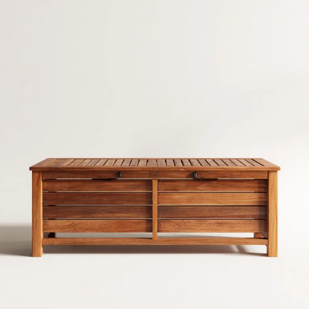 Teakholz-Aufbewahrungstruhe 120x50x45 cm