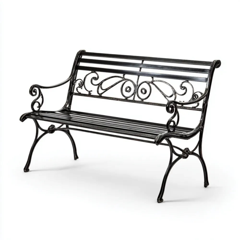 Schmiedeeisen Gartenbank Schwarz 120x60x80 cm