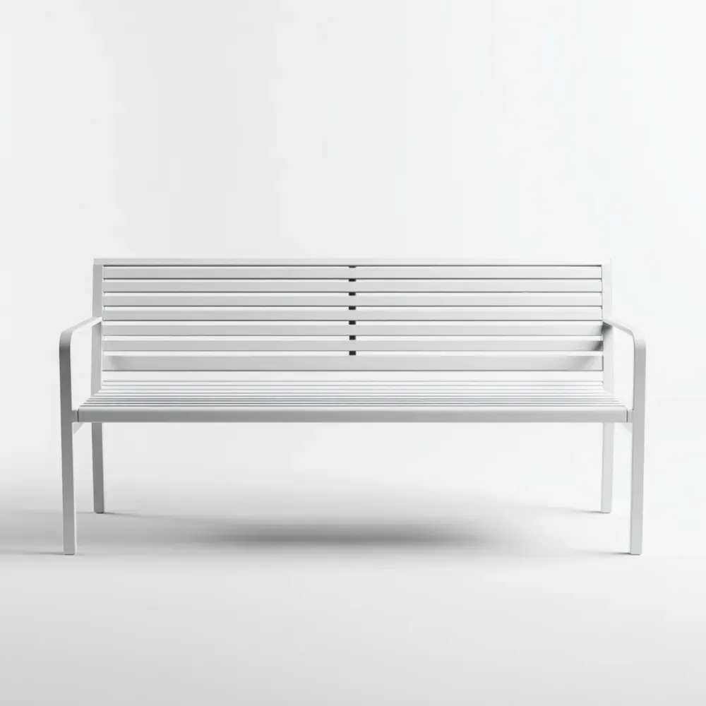 Aluminium Gartenbank 150x60x80 cm Weiß