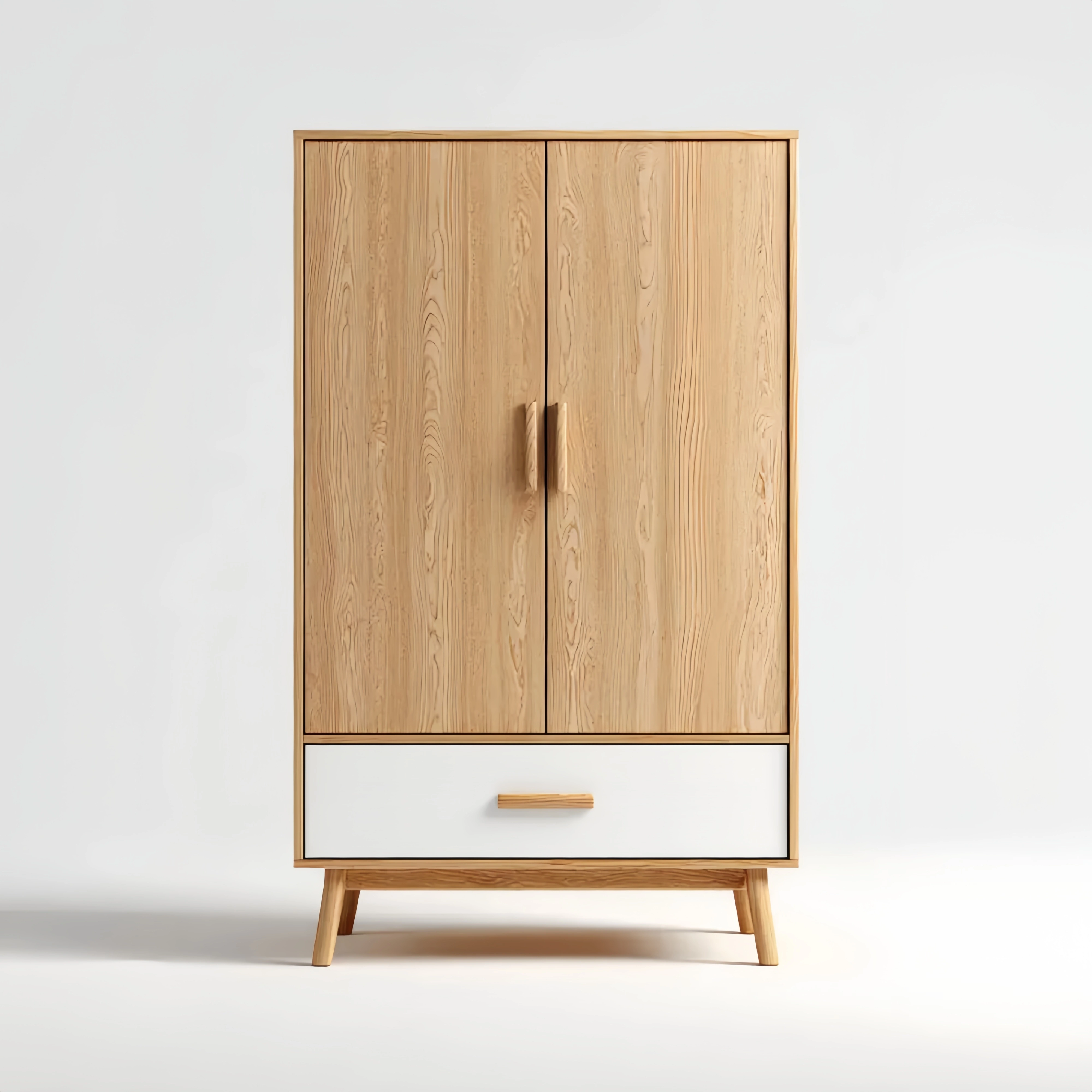 Kleiderschrank 80x180x50 cm - Holz in Eichenoptik/Weiß