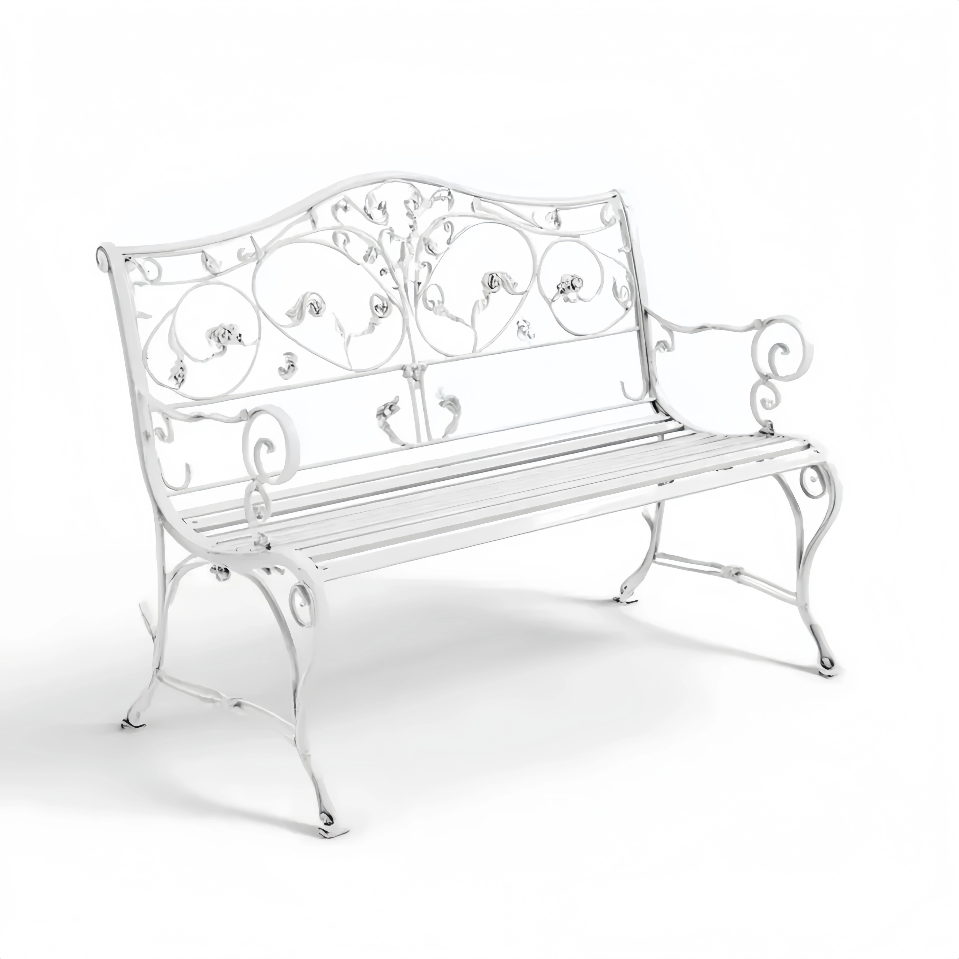 Gartenbank Schmiedeeisen 120x52x90 cm - Weiß