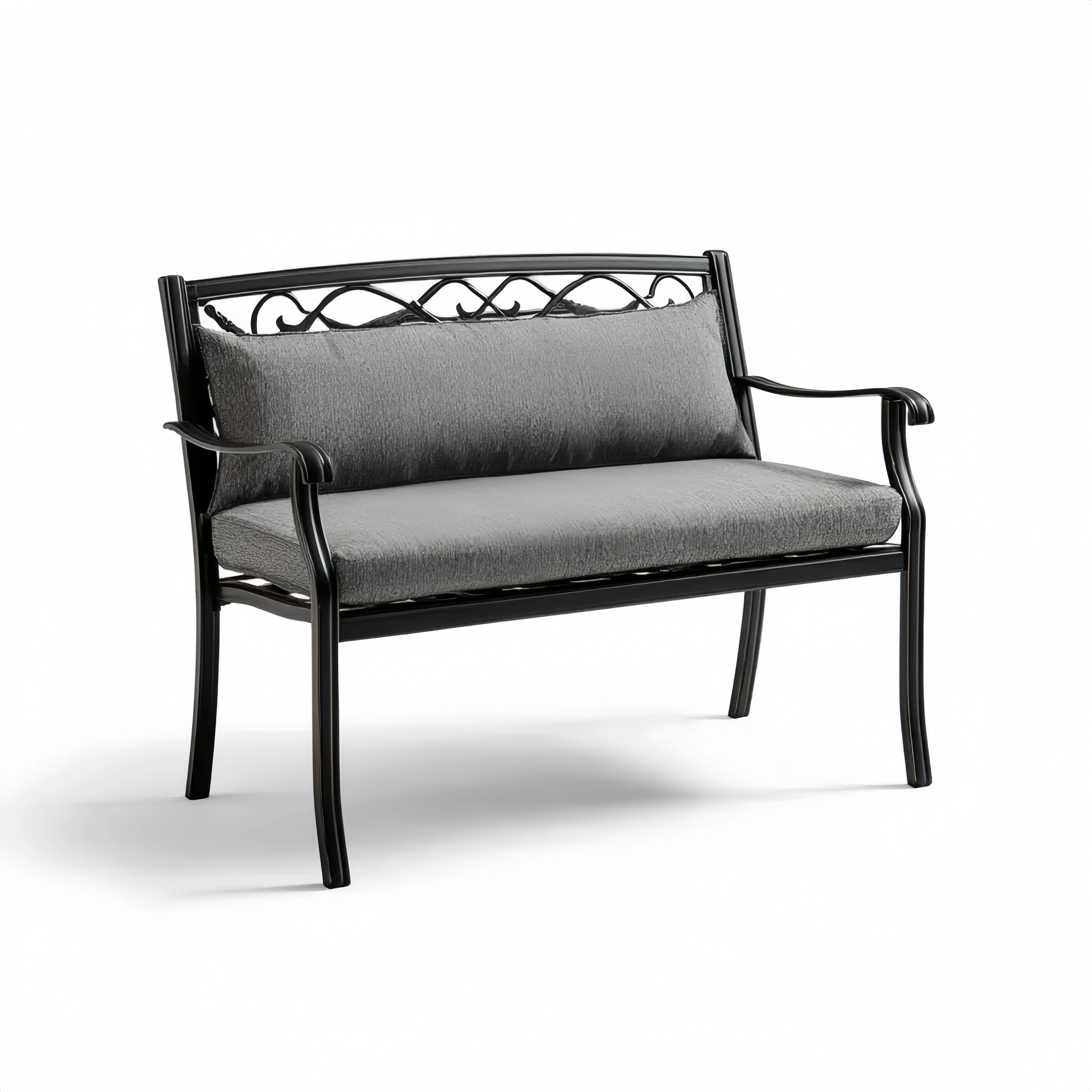 Gartenbank Metall 2-Sitzer Grau