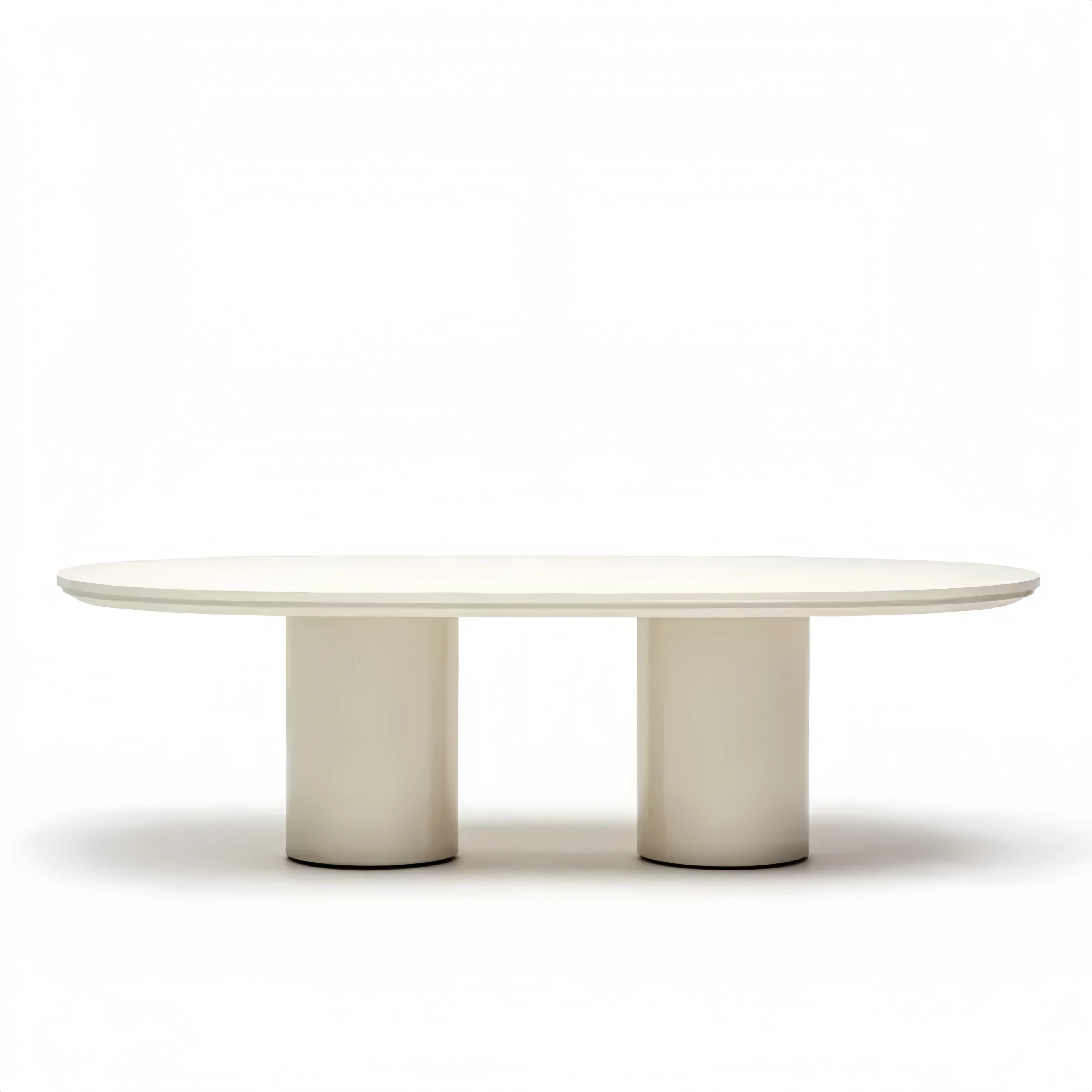 Ovaler Tisch aus MDF 200x100x75 cm - Creme