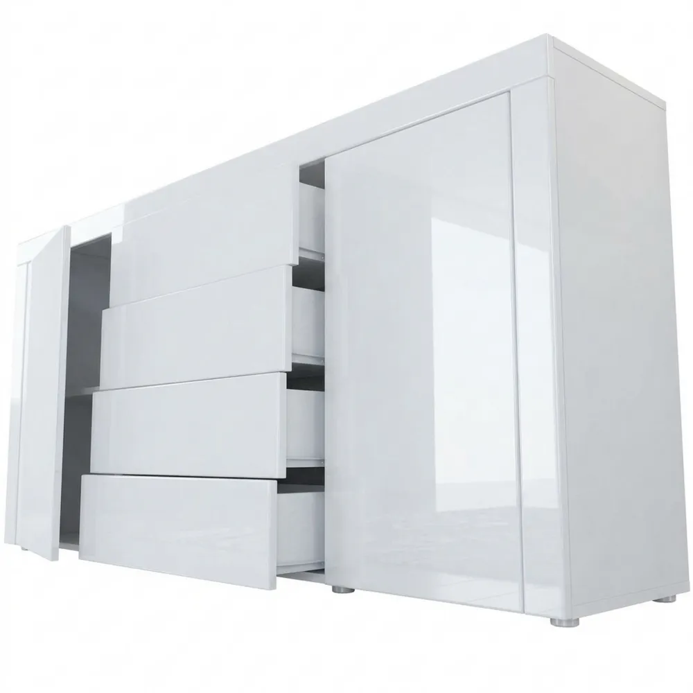 Hochglanzweiße Kommode mit Rahmen