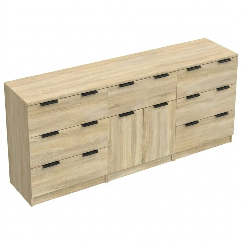 Moderner 3-teiliger Sideboard in Eiche Sonoma Optik