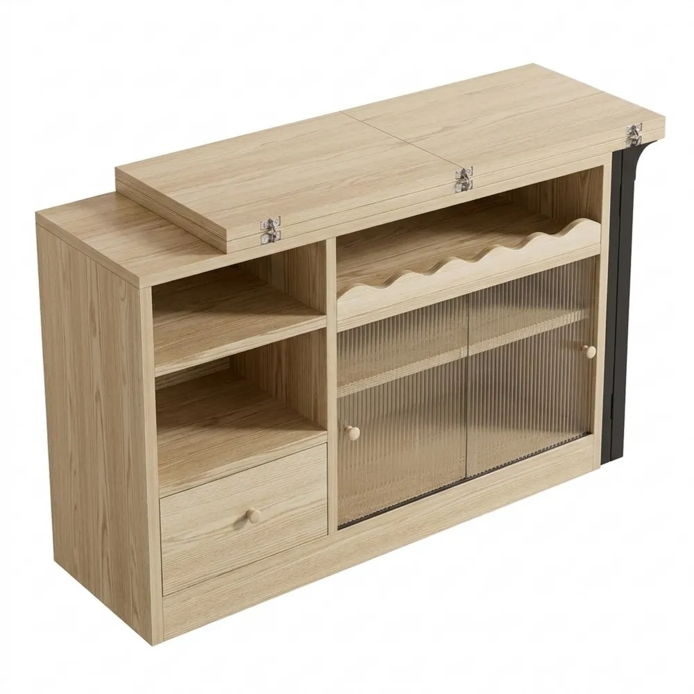 Ausziehbarer Klapptisch mit Stauraum für kompakte Räume