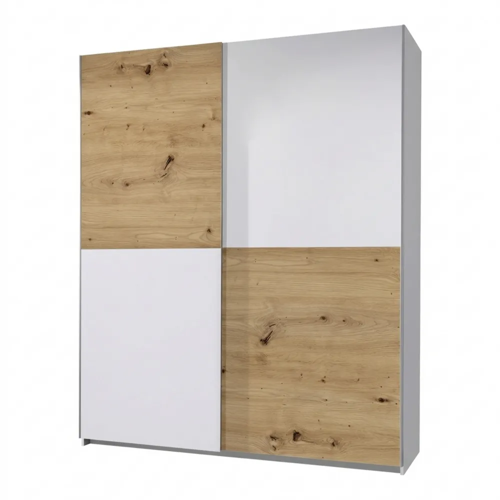 Moderner Kleiderschrank mit Schwebetüren, Eiche-Dekor, 170 x 196 cm
