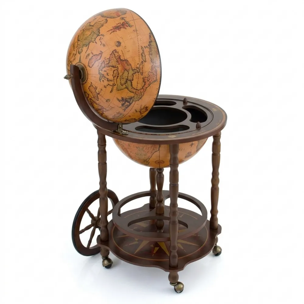 Minibar mit Weltkugelmotiv