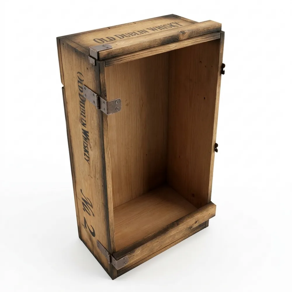 Vintage Minibar Barschrank aus Holz mit Whisky-Kiste Design, 74 cm Höhe