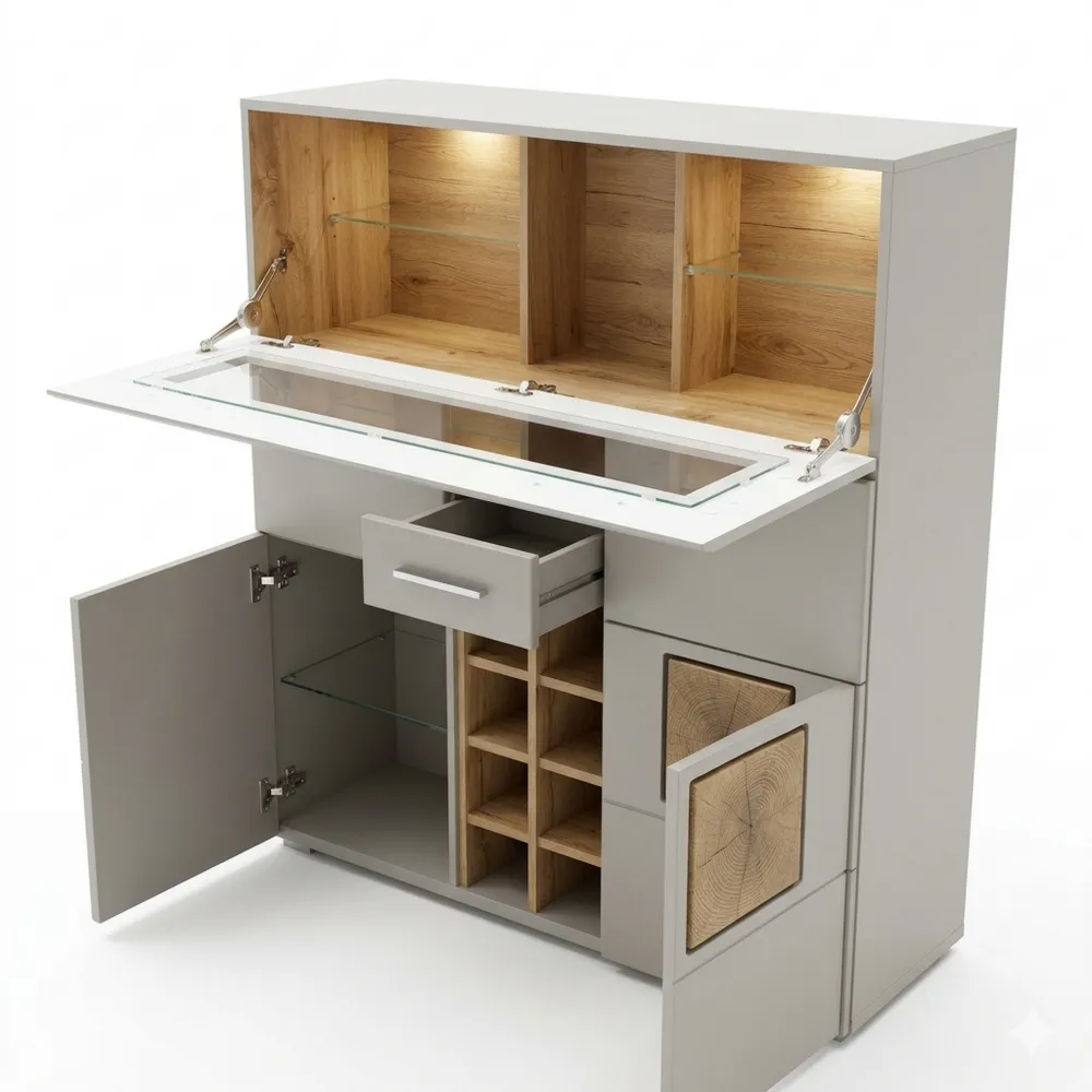 Moderne Barschrank mit Weinglashalter