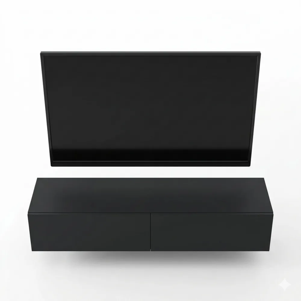 Schwebendes TV-Lowboard für Wohnzimmer, Moderner Fernsehschrank 160cm