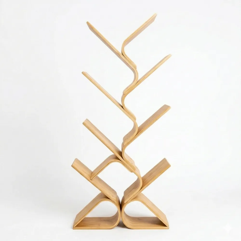 Bambus-Standregal für Bücher und Dekoration, 108x59x20cm