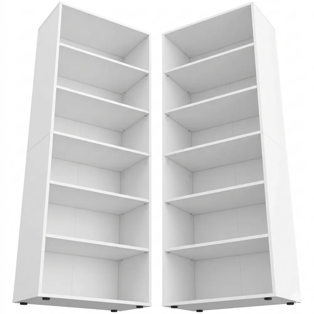 Höhenverstellbares Bücherregal mit 6 Fächern für Wohnzimmer & Büro