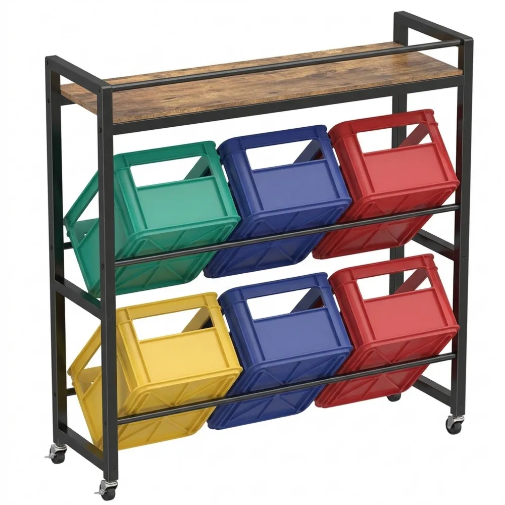 Freistehendes Metallregal für 6 Getränkekisten, robust und praktisch, 340 kg Tragkraft