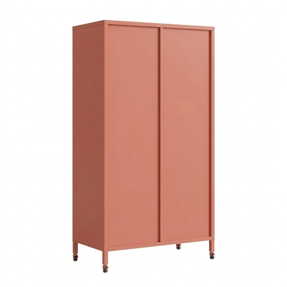 Metallschrank mit 6 Fächern und 2 Kleiderstangen, 80 cm breit, Industrial Design