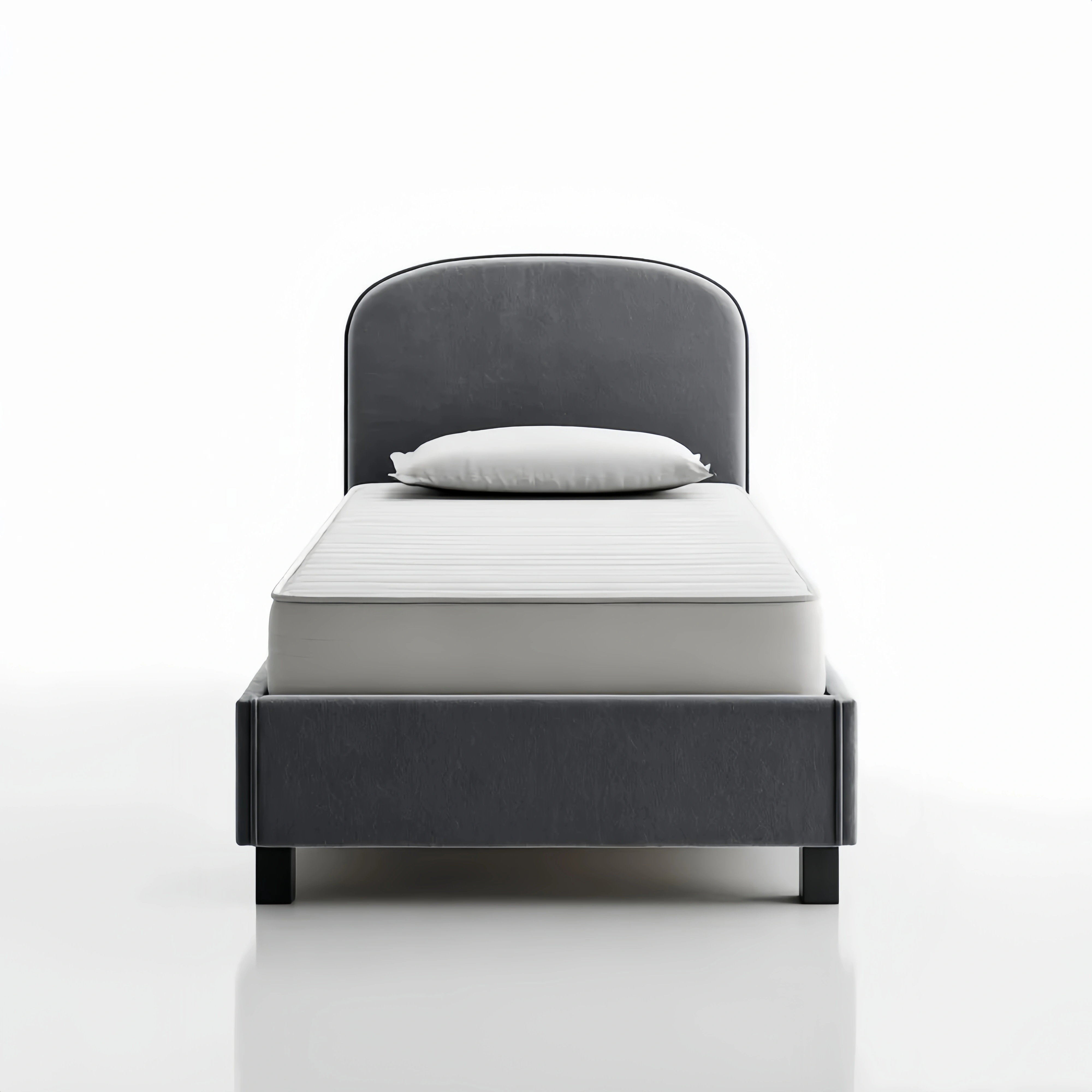 Einzelbett mit Mikrofaserbezug 100x200 cm Dunkelgrau