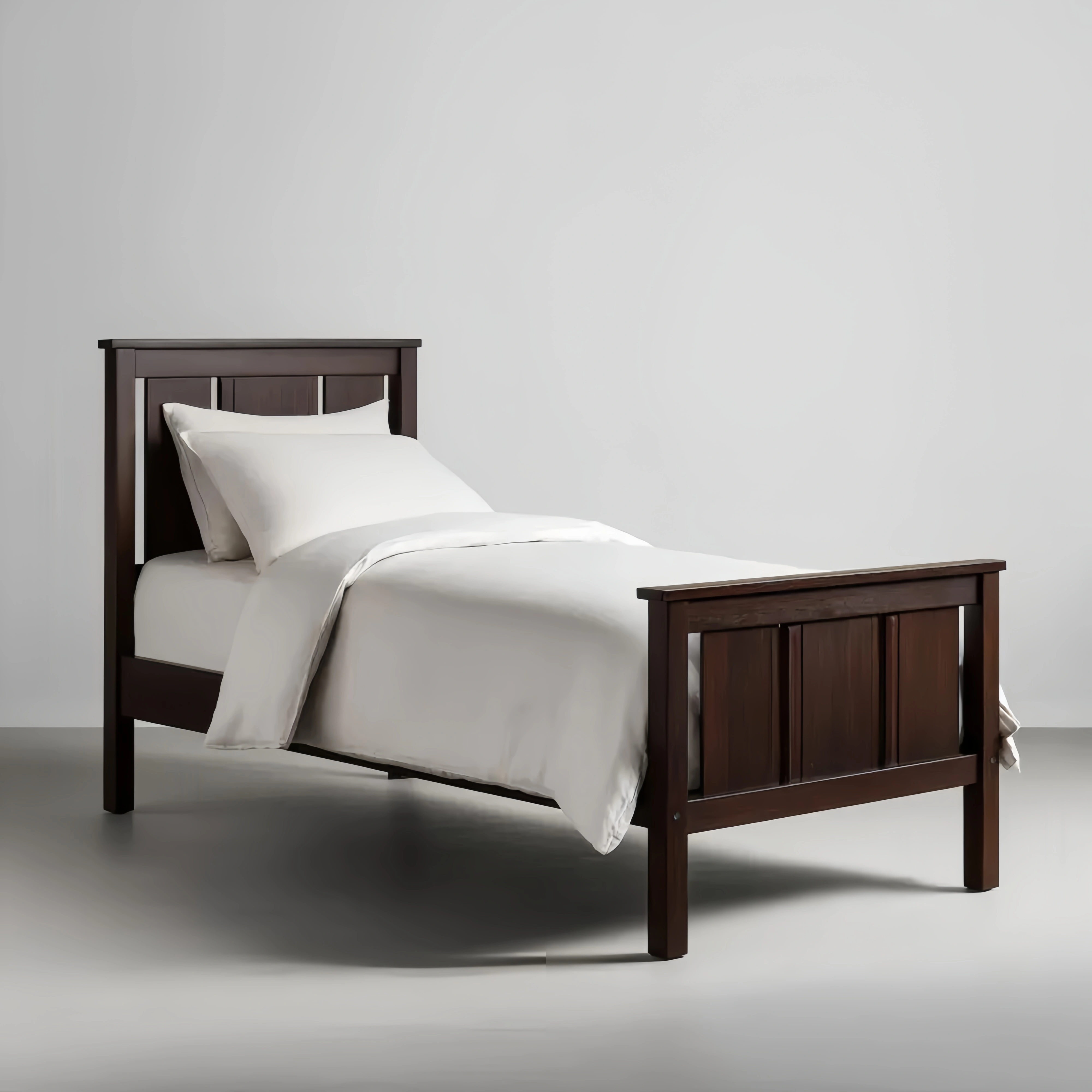 Einzelbett Eichenholz Dunkelbraun