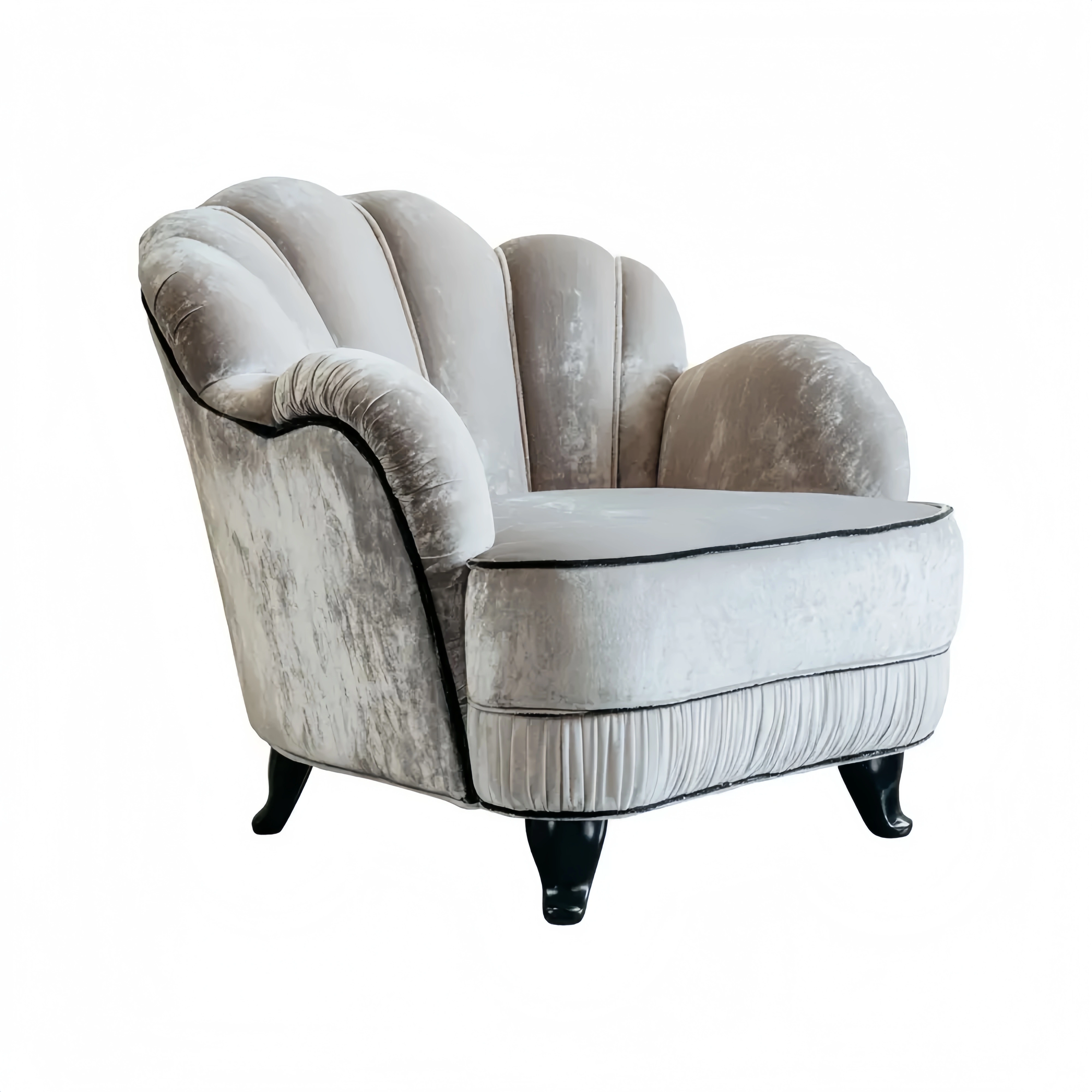 Sessel mit Samt 85x85x90 cm - Hellgrau